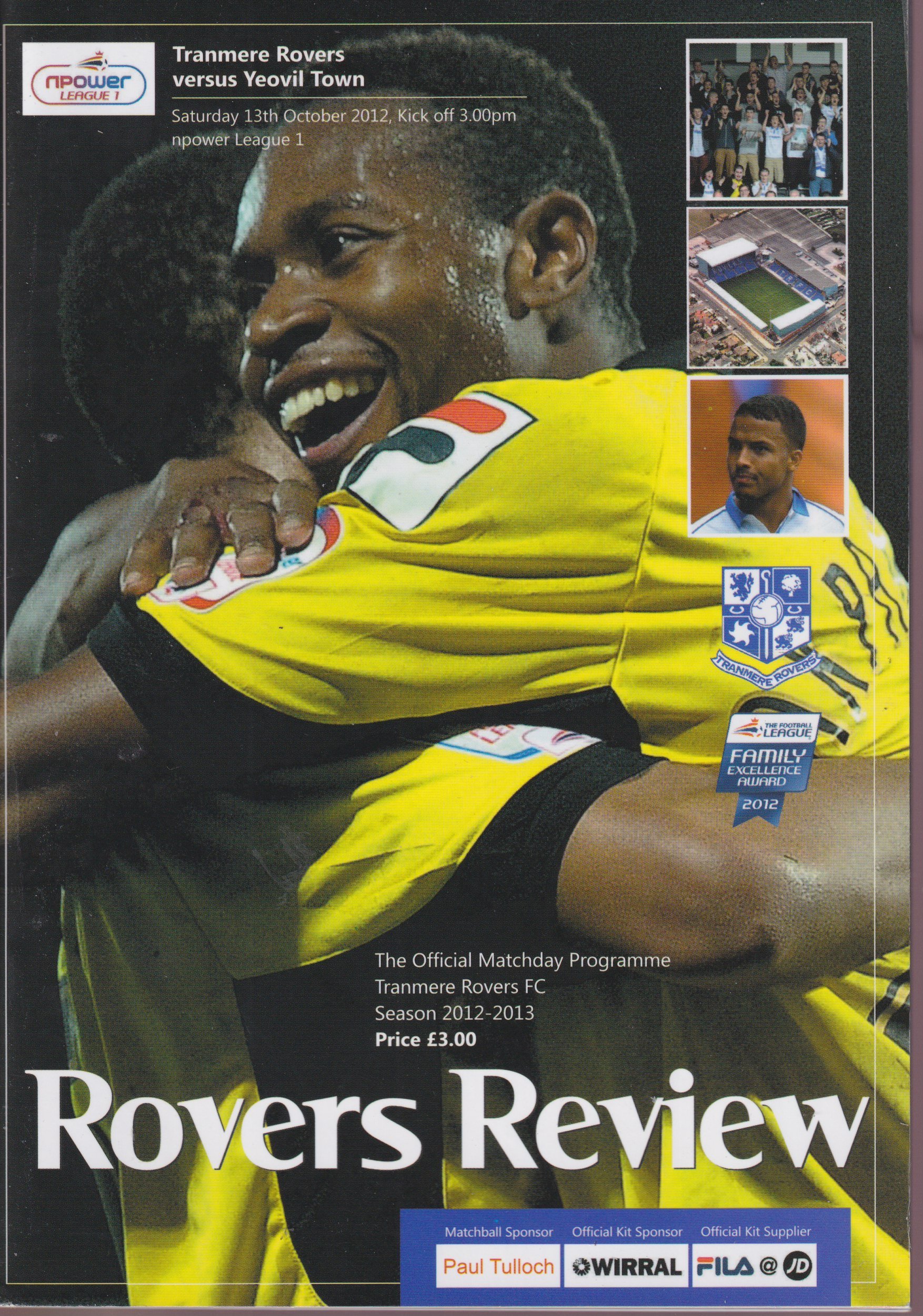 Tranmere Rovers v Yeovil match programme